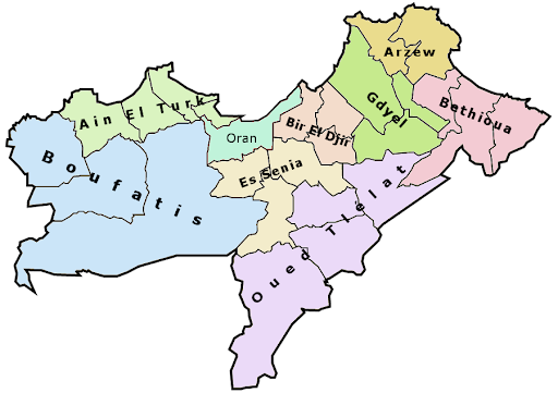 Carte des DaÏras de la Wilaya d'Oran