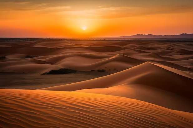 Coucher de Soleil au sommet des dunes de Sable