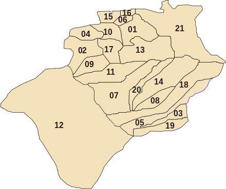 Carte des Communes de la Wilaya de Béchar
