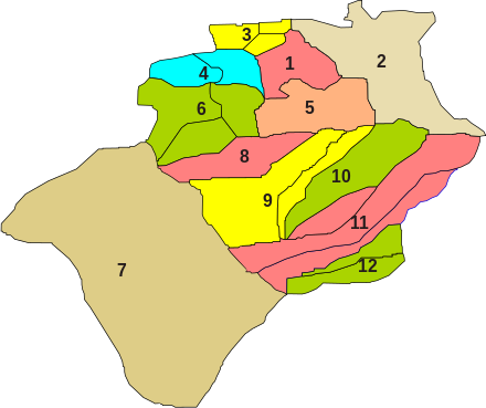 Carte des Daïras de la Wilaya de Béchar