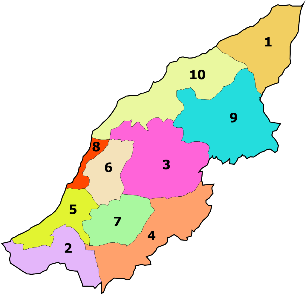 Carte des Daïras de la Wilaya de Mostaganem