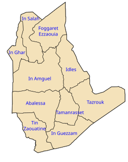Carte des Communes de la Wilaya de Tamanrasset