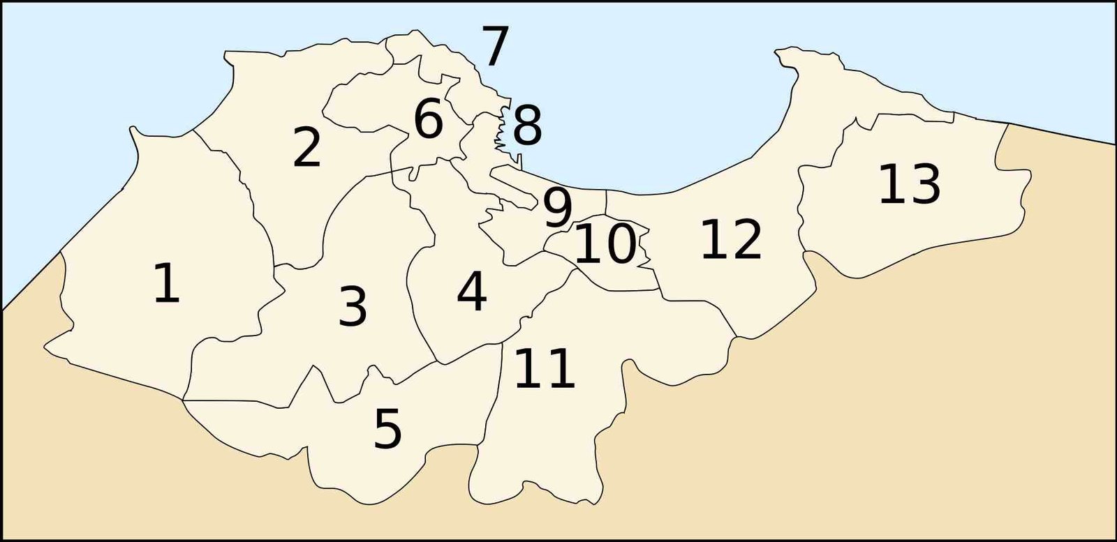 Carte des Daïras de la Wilaya d'Alger