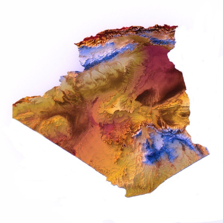 Carte du relief Algérien