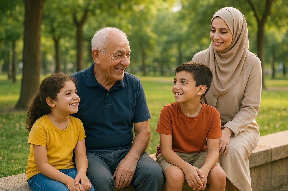 Scène de vie intergénérationnelle