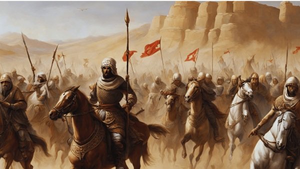 Illustration d'une bataille durant la période des Les conquêtes Sahariennes