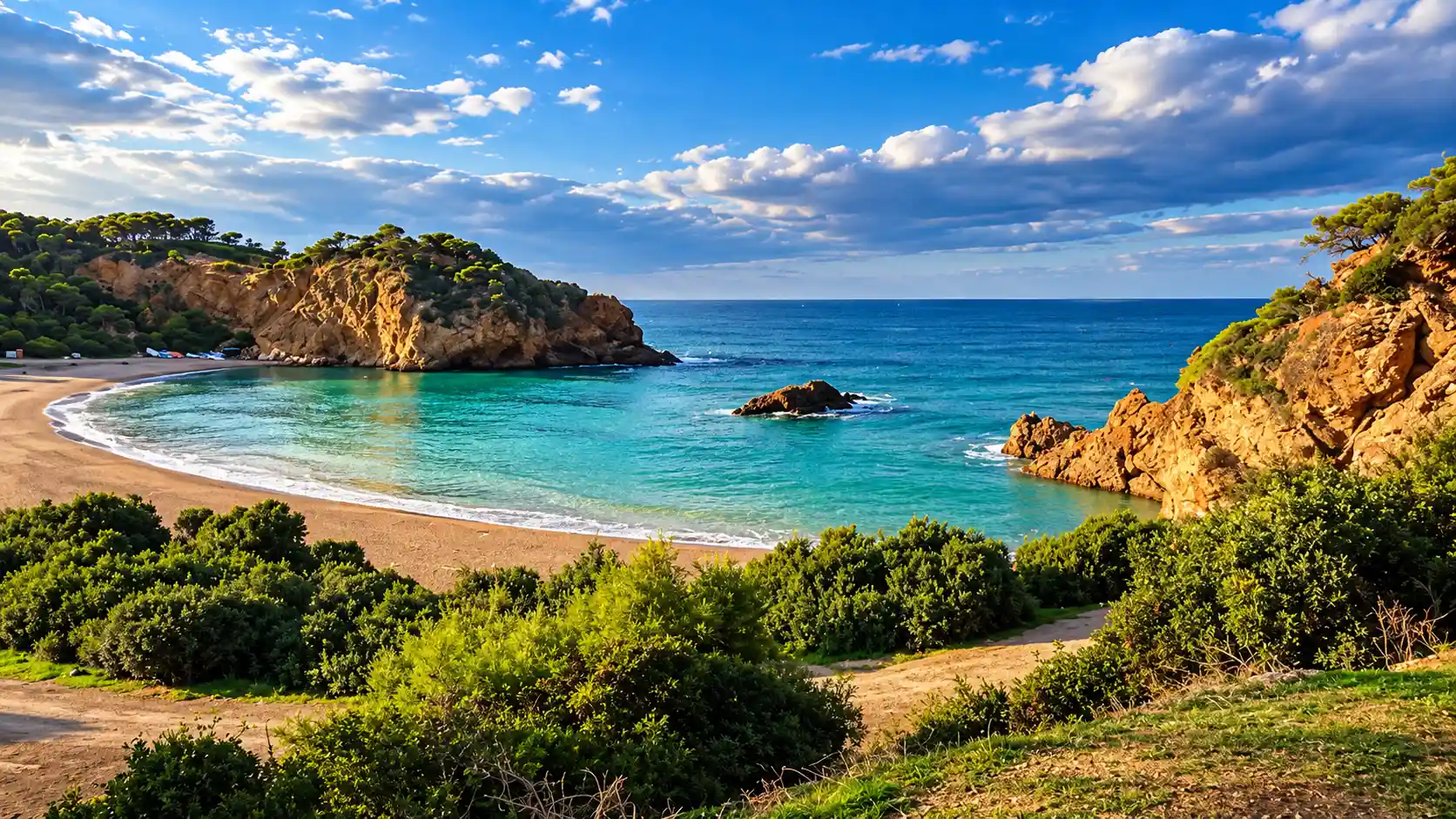 Panorama du littoral de Tipaza, entre mer Méditerranée et reliefs côtiers