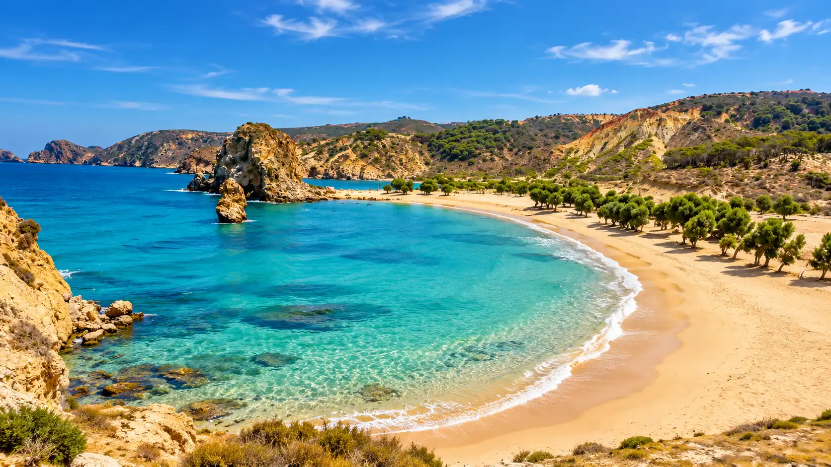 Plage de Moscarda 1 et 2, Marsa Ben M’Hidi, wilaya de Tlemcen en Algérie